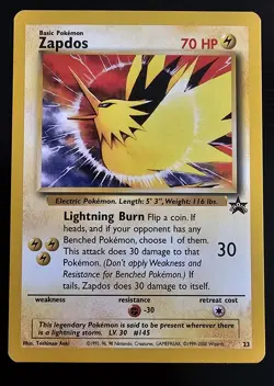 Zapdos 23 NM Black Star Promo Rare Pokemon TCG Card 2000 Vintage WoTC - Image 1