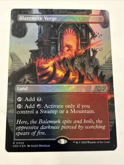 Mint/Near-Mint, English - 1 x MTG Blazemire Verge - Foil - Borderless Duskmourn: - Image 1