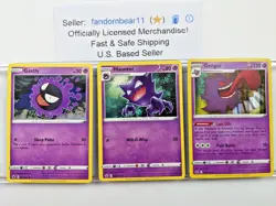 GENGAR GASTLY HAUNTER 3 CARD EVOLUTION SET 2021 SWSH Chilling Reign HOLO Pokemon - Image 3