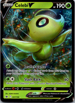 Celebi V 007/198 Full Art Ultra Rare - 2021 Pokemon Chilling Reign NM Holo Foil - Image 1