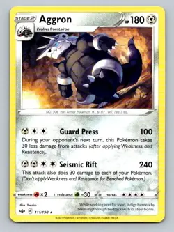 2021 Pokemon Card Chilling Reign Aggron 111/198 - Image 1