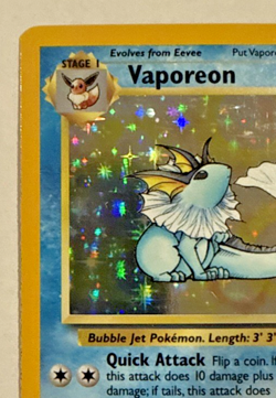 LP 1999 WoTC Pokemon Card TCG Jungle - Vaporeon 12/64 Holo Rare - Image 2