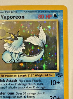 LP 1999 WoTC Pokemon Card TCG Jungle - Vaporeon 12/64 Holo Rare - Image 3