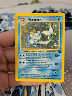 Vaporeon 12/64 Jungle Unlimited 1999 Vintage Holo Rare TCG Pokemon Card MP- - Image 1
