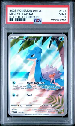 PSA 9 Misty’s Lapras 194/182 Pokemon TCG Destined Rivals Illustration Rare - Image 1
