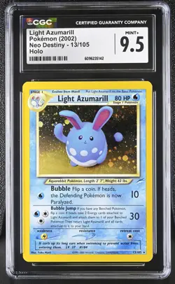 CGC 9.5 MINT+ Light Azumarill 2002 Neo Destiny 13/105 Holo Pokemon Card - Image 1