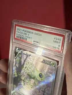 PSA 9 MINT Celebi V 245/264 Alternate Art SWSH08 Fusion Strike Pokemon Card - Image 4