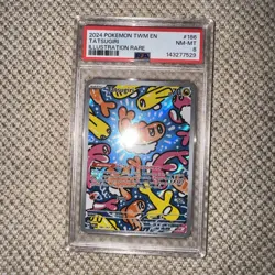2024 POKEMON TWM EN #186 TATSUGIRI ILLUSTRATION RARE PSA 8 - Image 2