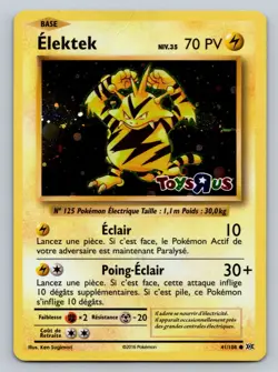 2016 Pokemon Electabuzz XY Evolutions Toys R Us Holo Promo 41/108 French DAMAGED - Image 1