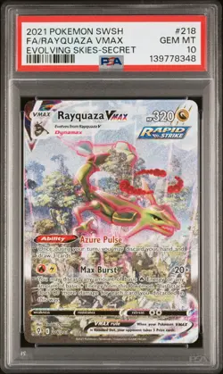 2021 POKEMON SWORD & SHIELD EVOLVING SKIES SECRET FULL ART/RAYQUAZA VMAX PSA 10 - Image 1