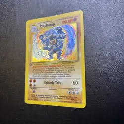 Pokemon Machamp Base Set 1st Edition Holo Card 8/102 - Image 3