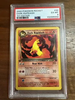 2000 Pokemon Rocket Dark Rapidash 1st Edition PSA 6 #44/82 - Image 1