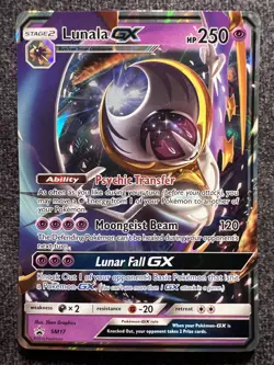 Lunala GX SM17 Black Star Promo Pokemon Card LP - Image 1