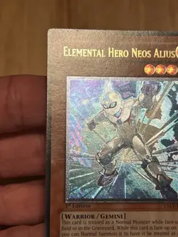 Yugioh Elemental Hero Neos Alius 1st Edition Ultimate Rare TAEV Lightly Played - Image 4