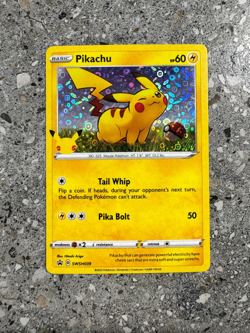 Pokemon TCG Cards Pikachu SWSH039 25th Anniversary Stamped Sequin Holo NM-M - Image 1