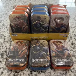 One Piece TCG Tin Pack Set Vol. 2 Set Lot Of 12 TS-02 with Display English New - Image 1