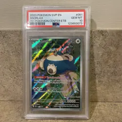 2023 Pokemon SVP Black Star Promo Snorlax #051 151 Pokemon Center Etb PSA 10 - Image 1