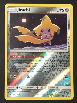 Pokemon TCG Jirachi 99/181 Reverse Holo Rare Sun & Moon Team Up NM - Image 1