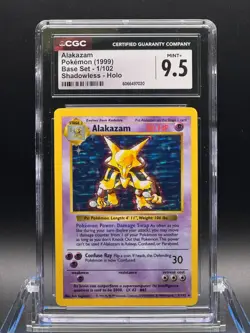 CGC 9.5 MINT+ ✨ - Alakazam 001/102 Base Set Shadowless Holo - 1999 Pokemon - Image 1