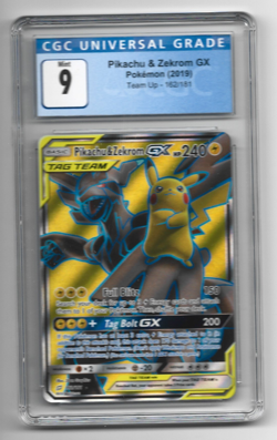 CGC 9 Pikachu & Zekrom GX (Full Art) 162/181 Pokemon S&M Team Up - Image 1