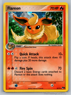 Pokemon TCG Flareon 2/17 Pop Series 3 Ultra Rare Holo NM SWIRL - Image 1