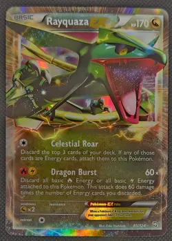 Rayquaza EX 85/124 Dragons Exalted Ultra Rare Pokemon LP - Image 1