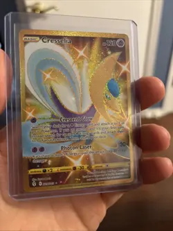 Pokemon TCG Cresselia Evolving Skies Holo GOLD Secret Rare Card 228/203 - Image 1