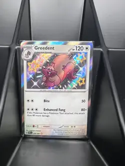 Greedent - # 206/091 Pokemon TCG SV: Paldean Fates Baby Shiny Rare Holo NM MINT - Image 1