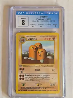 CGC 8 Dugtrio 1999 Base Set 1st Edition Shadowless 19/102 Pokemon Card - Image 1