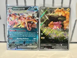 Charizard ex 054/091 & Pawmi 226/091 Card Lot Paldean Fates Pokemon NM IR - Image 1