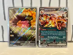 Charizard ex 054/091 & Pawmi 226/091 Card Lot Paldean Fates Pokemon NM IR - Image 1