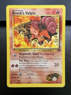 BROCK'S VULPIX W Stamp Pokemon Card - WOTC Promo - Gym Challenge - 37/132 LP (C) - Image 2