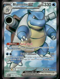 Pokemon Cards Blastoise ex 184/165 151 Ultra Rare NM - Image 1