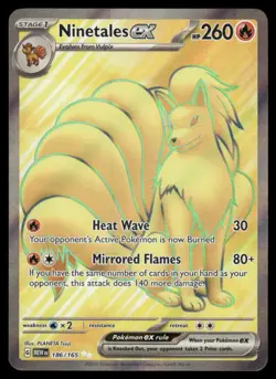 Pokemon Cards Ninetales ex 186/165 151 Ultra Rare NM - Image 1