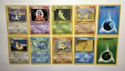 1999 Base Set Pokemon Card Lot Poliwag 59/102 Shadowless Vintage Common DMG Jynx - Image 1