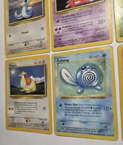 1999 Base Set Pokemon Card Lot Poliwag 59/102 Shadowless Vintage Common DMG Jynx - Image 3