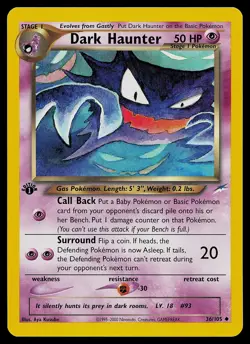 Pokemon Card - Dark Haunter Neo Destiny 36/105 Uncommon 1st Edition - Image 1