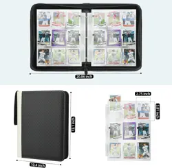 9 Pockets Trading Card Binder Sleeves Card Organizer 900 Double Sided Pocket PU - Image 3