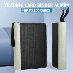 9 Pockets Trading Card Binder Sleeves Card Organizer 900 Double Sided Pocket PU - Image 5