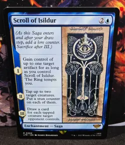 magic the gathering - Scroll of Isildur - Enchantment - Saga - Rare - LOTR -Blue - Image 1