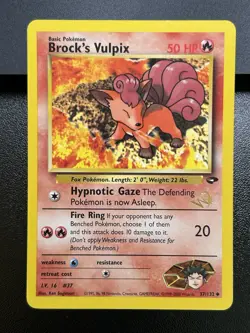 BROCK'S VULPIX W Stamp Pokemon Card - WOTC Promo - Gym Challenge - 37/132 LP (D) - Image 2