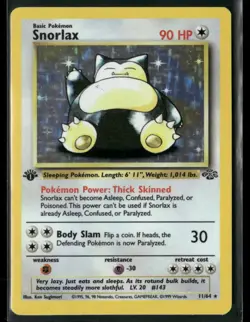 1999 Pokemon Jungle 1st Edition Holofoil Snorlax 11/64 - Image 1