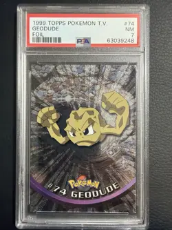 1999 Topps Pokemon TV Geodude Foil #74 PSA 7 NM Vintage 🔥 - Image 1