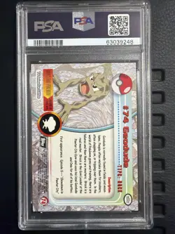 1999 Topps Pokemon TV Geodude Foil #74 PSA 7 NM Vintage 🔥 - Image 2