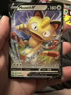 Pokemon TCG Meowth V and VMAX Black Star Promo SWSH004 SWSH005 Holo NM - Image 1