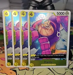 One Piece Tcg 4x Franky Op07-107 R Egghead English Playset - Image 1