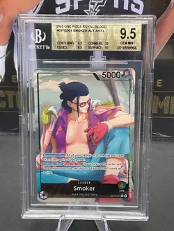 2025 One Piece Royal Blood #OP10-001 Smoker ALT ART Leader BGS 9.5 GEM MINT - Image 1