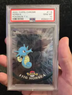 PSA 10 2000 Pokemon Game Topps Chrome Horsea TV Rare Base Series 2 GEM MINT 116 - Image 3