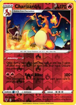 Pokemon TCG Charizard 025/185 SWSH04: Vivid Voltage Reverse Holo Rare VLP - Image 1