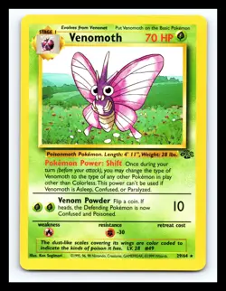 💥 Venomoth | Pokemon TCG 1999 | (Jungle Set) Non Holo Vintage # 29/64 - Image 1